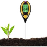 Testeur de sol, 4 en 1 soil tester ph - mtre, lumire du soleil, temprature, hygromtre pour jardin ...