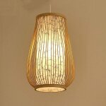 Lanterne ancienne chinoise lampe � suspension en bambou naturel lustre vintage industriel pour chambre, ...
