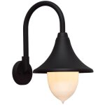 Lanterne paris avec bras 43 cm h en aluminium peint en noir 60 w lampes globe en me'thacrylate 27, 8 ...