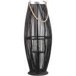 Beliani - lanterne dcorative bougeoir design 72 cm de hauteur en bambou noir accessoire parfait pour ...