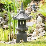 Wanda collection - lanterne japonaise pagode zen en pierre de lave 80 cm Wanda collection - lanterne japonaise pagode zen en pierre de lave 80 cm
