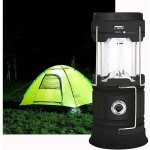Lanterne led rechargeable solaire / usb, zvo lampe camping puissante, 2 modes lanterne de jardin portable, ...