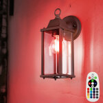 Lanterne murale tlcommande alu spots lumire de jardin lampe de grille de terrasse dimmable dans un ...