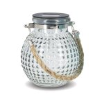 Lanterne solaire boule ip44 - finition verre teint� - gris - solabvt - g - xanlite
