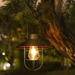 Lanterne solaire pour ext�rieur - vintage - m�tal - lampe solaire led - lampe de jardin - suspension ...