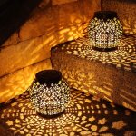 Lanterne solaire de jardin, 2 paquet lumi�re solaire ext�rieur suspendue ip65 �tanche blanc chaud solaires ...