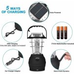Lanterne solaire, lampe de camping led ultra bright, 2 modes d'�clairage r�glable, 5 m�thodes de charge, ...