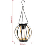 Lanterne solaire suspendue ext�rieure ? lustre m�tallique � lumi�re chaude pour jardin, balcon et int�rieur, ...