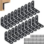 Largeight - 20 pi�ce equerre fixation corniere acier 40 x 40 mm corni�re inox noire 90 degr�s support ...