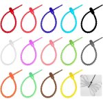 Largeight - jamais utilis�]27pcs attache silicone, cravates attaches de c�ble en silicone, attaches de ...