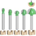 Largeight - 5pcs fraise defonceuse 6mm, fraise a fond rond bois, fraises pour d�fonceuses, fraise a bois, ...