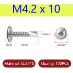 Largeight - vis autotaraudeuses, 100 pi�ces vis � t�le autoperceuses, vis en acier inoxydable, fixation ...