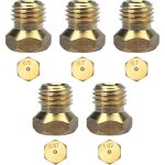 Lauwexe ? lot de 5 gicleurs gaz butane pour plaque de cuisson ? buses en laiton de 0, 5 / 0, 7 / 0, 87 ...