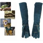 Lauwexe ? gants de manutention 60 cm en cuir pour manipulation d'animaux ? doublure coton ? protection ...