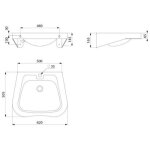 Lavabo mural 620x505 mm en inox 304 satin� fraju pmr avec trou de robinetterie centr� �35 et sans trop ...