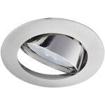 Spot rond encastrable et orientable chrome mat avec douille gu10 raccord protg