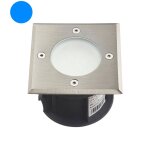 Support spot encastrable sol bleu 2w dc12v �tanche ip67 carr� - per�age 85mm diffuseur d�poli