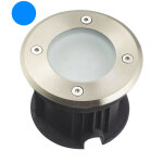 Support spot encastrable sol bleu 2w dc12v �tanche ip67 rond - per�age 85mm diffuseur d�poli