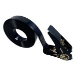 Sangles d'arrimage polyester enduite polyurthane noir  cliquet epoxy noir largeur 25 mm, longueur 5 ...