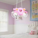 Led 19 watts enfants plafonnier fille suspendue lumière rose princesse carrosse chambre d'enfants Led 19 watts enfants plafonnier fille suspendue lumière rose princesse carrosse chambre d'enfants