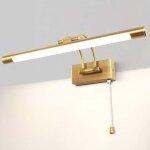 Led 8w ip44 miroir applique murale �clairage de salle de bain laiton int�rieur �clairage avec interrupteur, ...