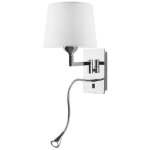 Leds - c4 - aplique led oxford 1 blanco clido 3000k, acabado cromo con pantalla elegante