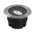 Leds - c4 gea power - lampadaire encastr rond  9 ampoules led acier inoxydable aisi 316 ip67