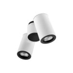 Leds - c4 pipe - plafonnier double r�glable � 2 ampoules, blanc, noir, gu10