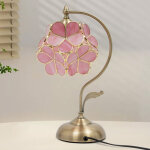 Led lampe de chevet moderne - abat - jour en verre & pied laiton - lumi�re chaude 2700k - ampoule e27 ...