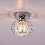 Led luminaires de plafond � cristaux, lustre plafonnier cage et cristal e27 pour cuisine couloir salles ...