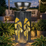 Led solar plantoir lampe solaire pot de fleurs effet lumineux d�cor floral colonne d�corative pot de ...