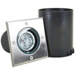 Led spot encastrable dans le sol 'jos' en aluminium