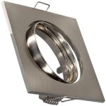 Collerette downlight carre orientable pour ampoule gu10 / gu5. 3 coupe  72mm nickel