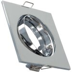 Collerette downlight carre orientable pour ampoule gu10 / gu5. 3 coupe  72mm chrom