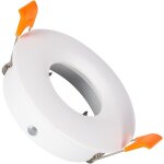 Collerette downlight ronde design blanche pour ampoule led gu10 / gu5. 3 coupe � 70mm blanc