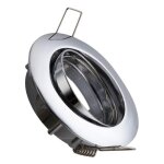 Collerette downlight ronde orientable pour ampoule gu10 / gu5. 3 coupe  72mm chrom