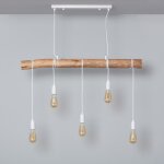 Ledkia - suspension mtal et bois yagis blanc