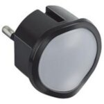 Veilleuse cr�pusculaire automatique avec led et fiche 2p 10a - noir - legrand