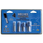 Leman ? lot de 4 m�ches droites carbure 8mm pour d�fonceuse ? r�sistantes pour bois dur ? coupe nette ...