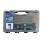 Coffret de 3 ciseaux � bois leman manche bi mati�re + 1 pierre - 780. 500. 03