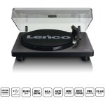 Lenco - platine vinyle en bois avec cartouche mmc et encodage pc noir