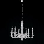 Bonetti illumina - leonardo lustre shabby en bois blanc 6 lumi�res 130 d. 74 bl180 - 6 - bco