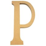 Lettre d�corative - mdf - p - beige - hauteur 220 mm - a poser