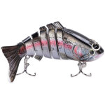 Leurre souple articul� multi - sections avec 2 hooks pour bass et truite - eau douce et sal�e