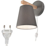 Licht - erlebnisse - applique avec interrupteur c�ble gris scandinave