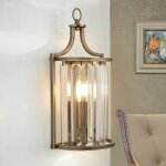 Licht - erlebnisse - applique m�tal verre e14 h : 35 cm en laiton applique art d�co antique