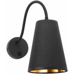 Licht - erlebnisse - applique murale r�glable avec interrupteur e27 noir or abat - jour en tissu luminaire ...