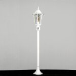 Lampadaire d'ext�rieur bristol blanc avec d�tecteur de mouvement en style rustique e27 h:1, 2 m �tanche ...
