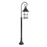 Lampadaire extrieur maison jardin ip23 noir e27 116 cm rustique verre mtal lanterne d'alle
