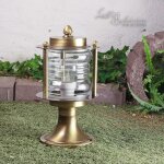 Lampe d'alle jardin cour ip25 e27 29 cm verre laiton vritable rustique lampadaire extrieur - laiton ...